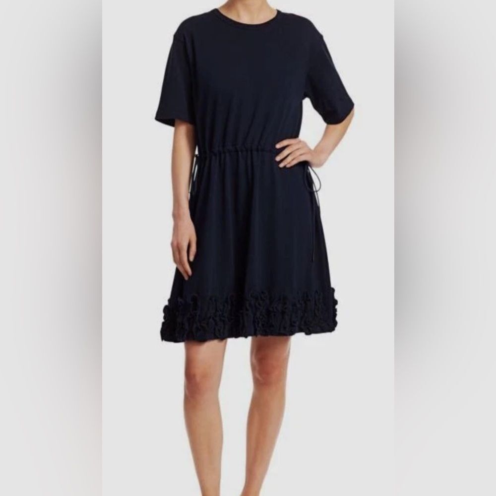 See by Chloe Dress Drawstring Waist Short Sleeves Ink Navy XS